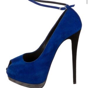 Giuseppe Zanotti Royal Blue Peep-Toe Heels
